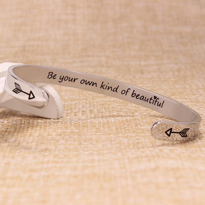 Btysun Gifts for Mom Wife Bracelets for Women Her Inspirational Mother's Day Bracelets for Mom from Daughter Jewelry Mantra Engraved Personalized Cuff Bangle Friendship Friend Bracelet - Image 5